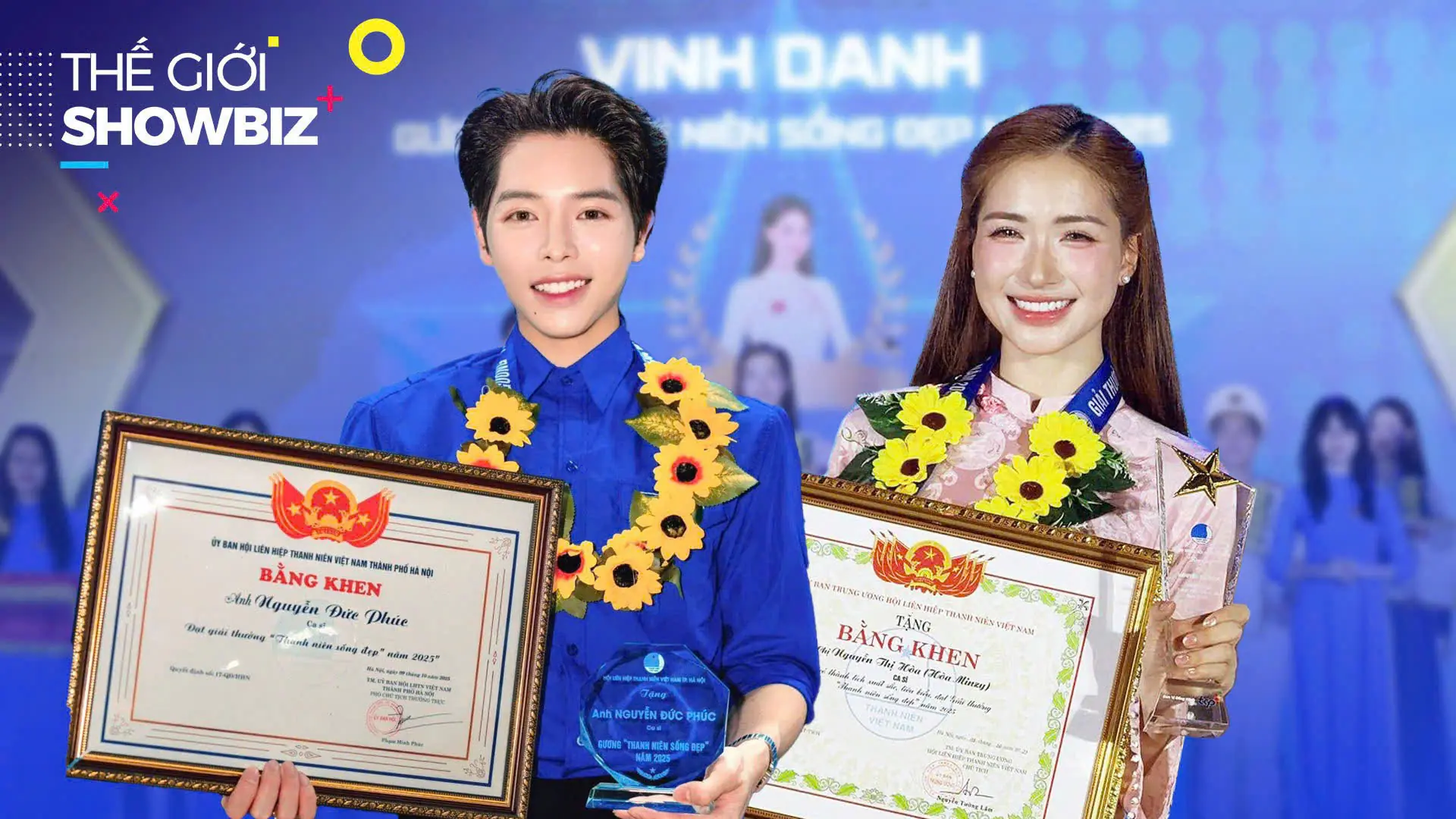 Hòa Minzy, Đức Phúc được vinh danh vì lan toả tích cực | Thế giới Showbiz | 11210/2025